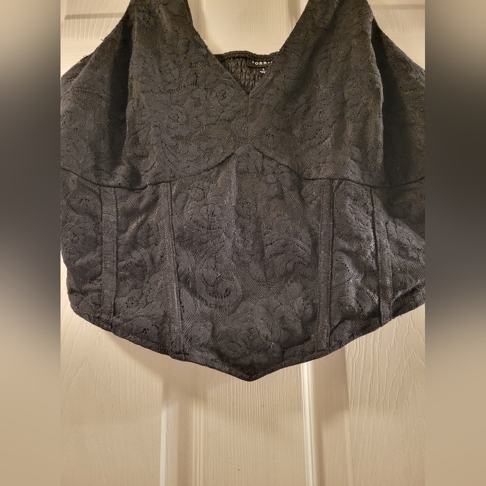 Torrid Black Lace V-Neck Top - Picture 2 of 5